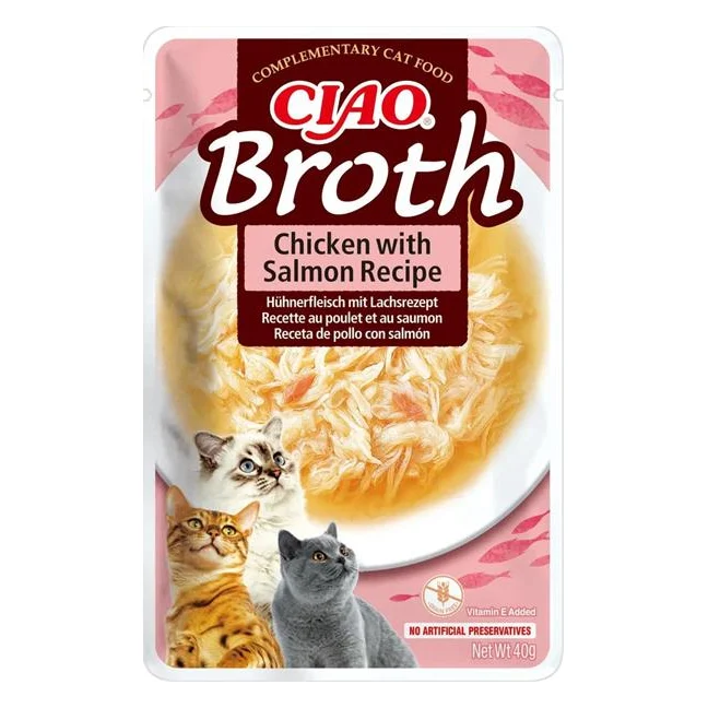 Pamlsok Inaba PS Ciao Broth cat Kura s lososom 40 g