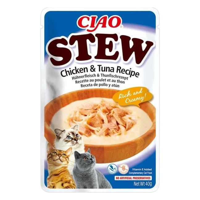 Inaba CIAO Stew Cat Kapsička Kura & Tuniak 1 ks 40 g