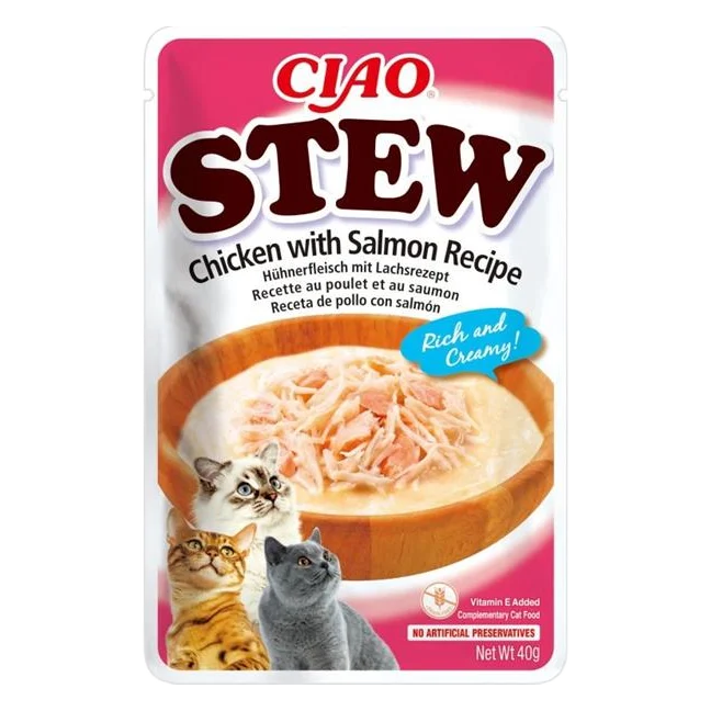 Inaba CIAO Stew Cat Kapsička Kura s lososom 1 ks 40 g
