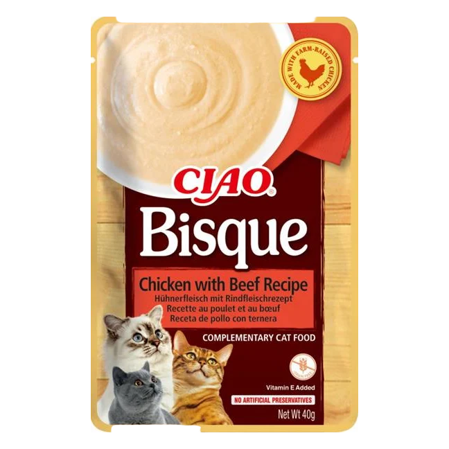 Inaba CIAO Bisque Cat Kapsička Kura s hovädzím mäsom 1 ks 40 g