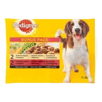 Mars PEDIGREE kapsička dog ADULT Multipack kura&zelenina a hovädzie&zelenina v šťave 4 x 100 g