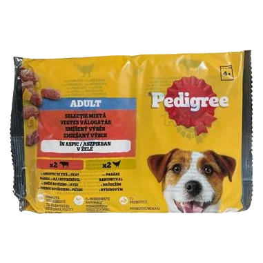 Mars PEDIGREE kapsička dog ADULT Multipack hovädzie & hydinové mäso v želé 4 x 100 g