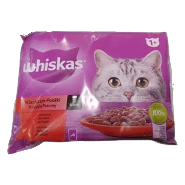Mars WHISKAS kapsička cat Mäs.výber kura a hrach&hovädzie&morka&jahňa a mrkva v šťave 4 x 85 g