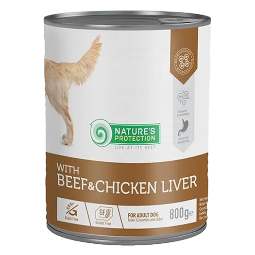 Natures P KONZERVA dog adult Beaf & Chicken liver 800 g