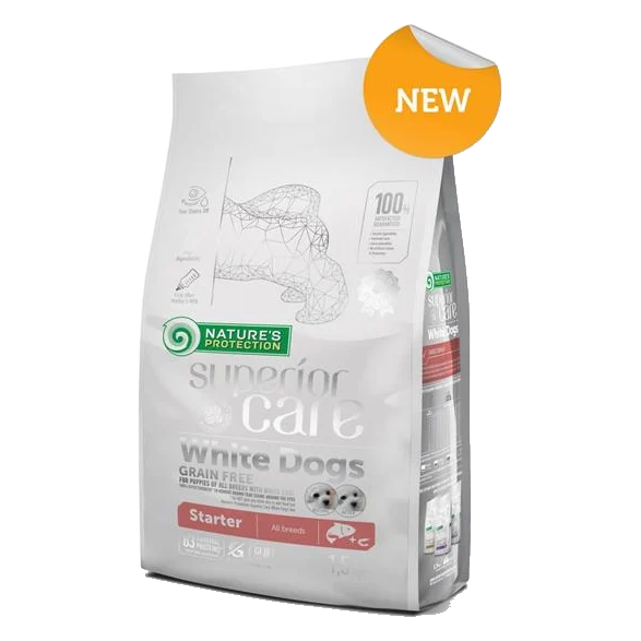 Natures P Superior care white dog GF puppy starter salmon all breeds 10 kg