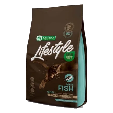 Natures P Lifestyle care cat adult white fish 1,5 kg