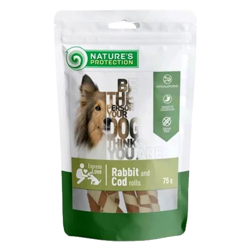 Pamlsok Natures P Snack dog rabbit & cod rolls 75 g