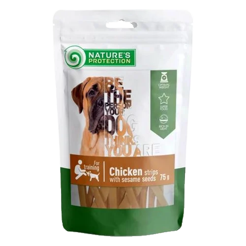 Pamlsok Natures P Snack dog chicken strips with sesame 75 g