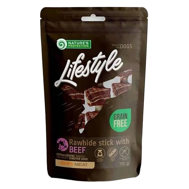 Pamlsok Natures P Lifestyle dog rawhide foaming sticks with beef 75 g