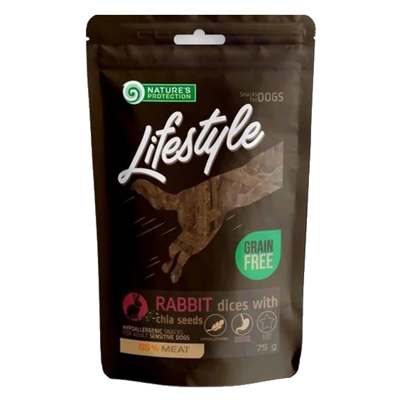 Pamlsok Natures P Lifestyle dog soft rabbit dices with chia seeds 75 g