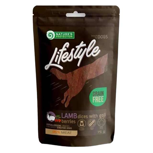 Pamlsok Natures P Lifestyle dog soft lamb dices with goji berries 75 g