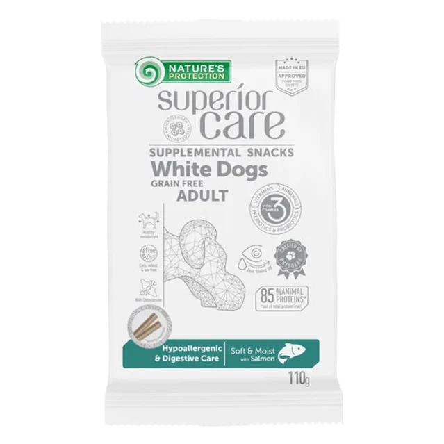 Pamlsok Natures P Superior Care white dog Hypoallergenic & Digestive Care Grain free Salmon 110 g