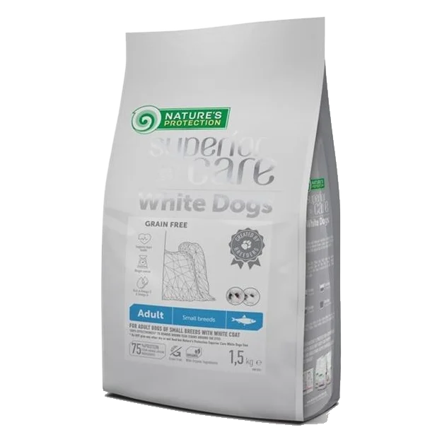 Natures P Superior care white dog GF adult Herring small breed 1,5 kg