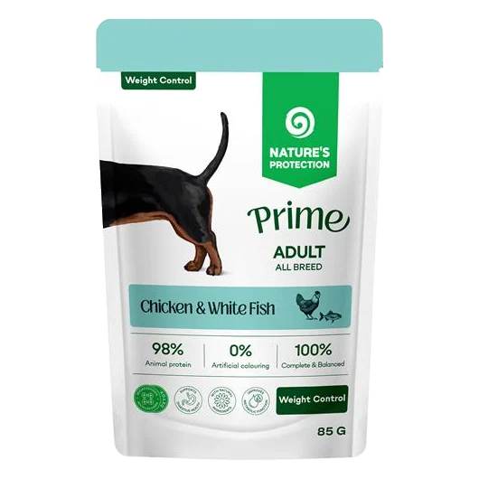 Natures P Prime KAPSIČKA dog adult weight control chicken&white fish 85 g