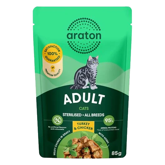 ARATON cat adult sterilised KAPSIČKA wet turkey&chicken 85 g