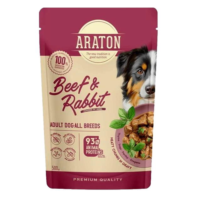 ARATON Adult Dog All Breeds KAPSiČKA with Beef and Rabbit, of all breeds, 500 g