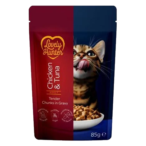 LOVELY HUNTER cat adult KAPSIČKA chicken&tuna 85 g