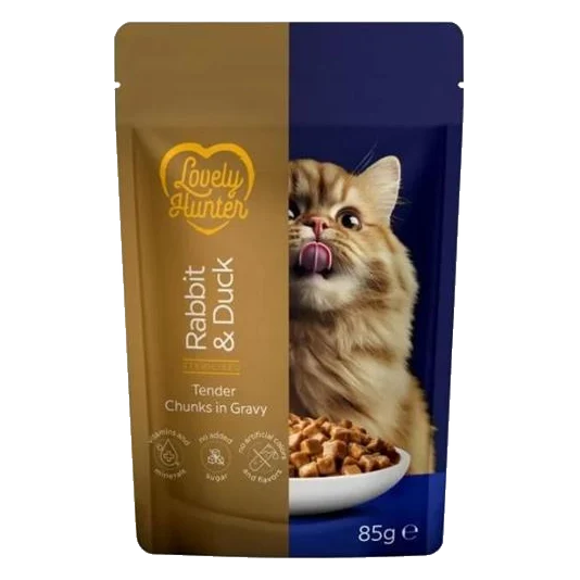 LOVELY HUNTER cat adult serilized KAPSIČKA rabbit&duck 85 g
