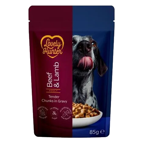 LOVELY HUNTER dog adult KAPSIČKA beef&lamb 85 g