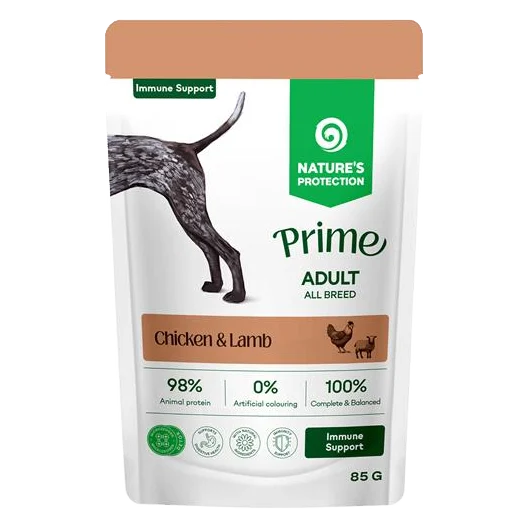 Natures P Prime KAPSIČKA dog adult immunity support chicken&lamb 85 g