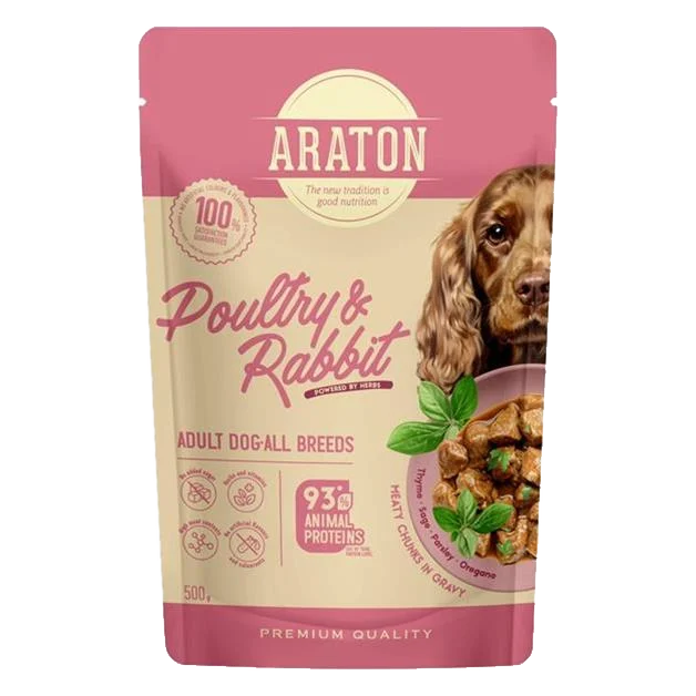 ARATON Adult Dog All Breeds KAPSiČKA with Poultry and Rabbit, of all breeds, 500 g