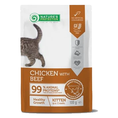 Natures P KAPSIČKY cat kitten chicken & beef 22 x 100 g