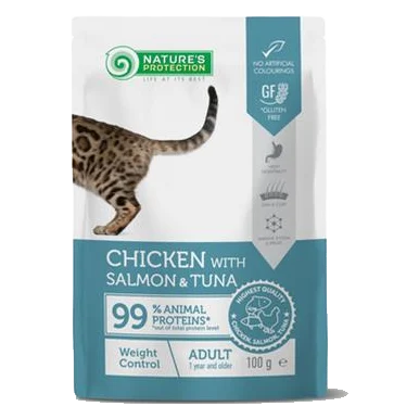 Natures P KAPSIČKY cat adult weight control chicken & salmon & tuna 22 x 100 g