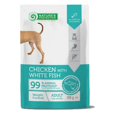 Natures P KAPSIČKY dog adult weight control chicken & white fish 22x100 g