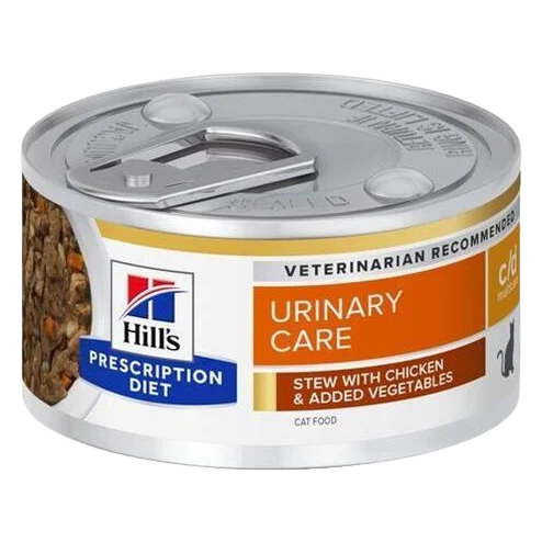 HILLS Diet Feline Stew c/d  Multicare with Chicken & Vegetables konzerva NEW 82 g