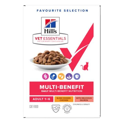 HILLS VE Feline Mulri Benefit Adult Chicken/Salmon/Multipack KAPSIČKA 1 bal./12x85 g NEW