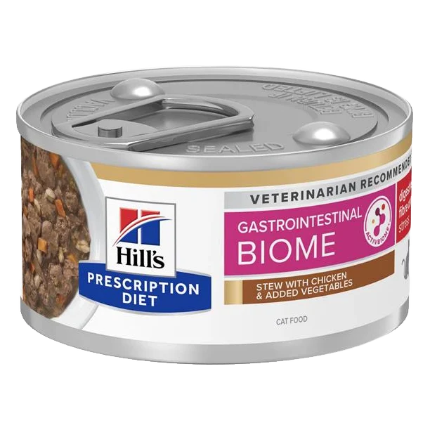 HILLS Diet Feline GI BIOME STRESS s kuraťom a zeleninou Stew konzerva 82 g