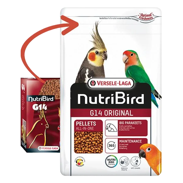 VL Orlux NutriBird G14 Original- extrudy pre stredne veľké papagáje s tuzemským ovocím na denné kŕmenie 1 kg