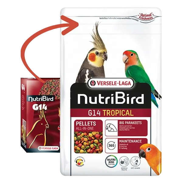 VL Orlux NutriBird G14 Tropical- extrudy pre stredne veľké papagáje s tropickým ovocím  na denné kŕmenie 1 kg