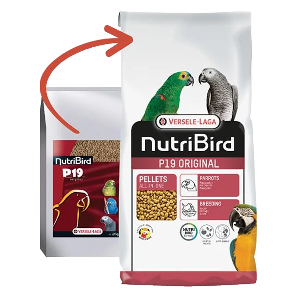 VL NutriBird P19 Original- extrudy pre chov, preperovanie a zvýšené nároky veľkých papagájov s tuzemským ovocím 10kg