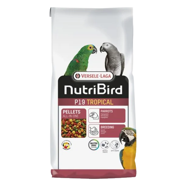 VL NutriBird P19 Tropical- extrudy pre chov, preperovanie a zvýšené nároky veľkých papagájov s tropickým ovocím 10 kg