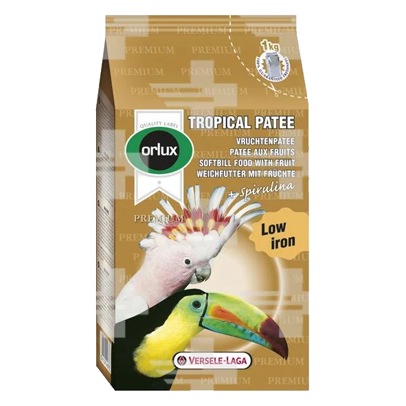 VL NutriBird Tropical Patee Premium- kompletná zmes vlhčená medom pre ovocnomilné druhy a doplnok pre papagáje a lory 1 kg
