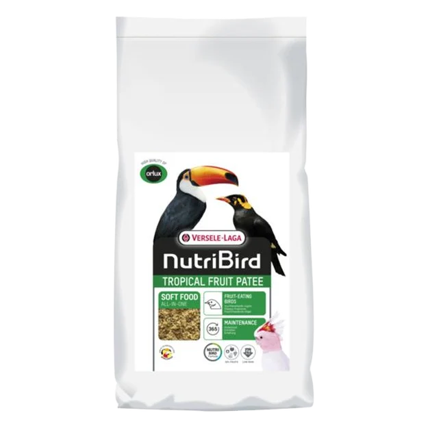 VL NutriBird Tropical Fruit Patee Premium- kompletná zmes vlhčená medom pre ovocnomilné druhy a doplnok pre papagáje a lory 5 kg