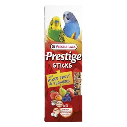 Pamlsok VL Prestige Sticks Small Parakeets with Mixed fruit & Flowers 2 ks - tyčinka pre andulky mix ovocia a kvety 60 g