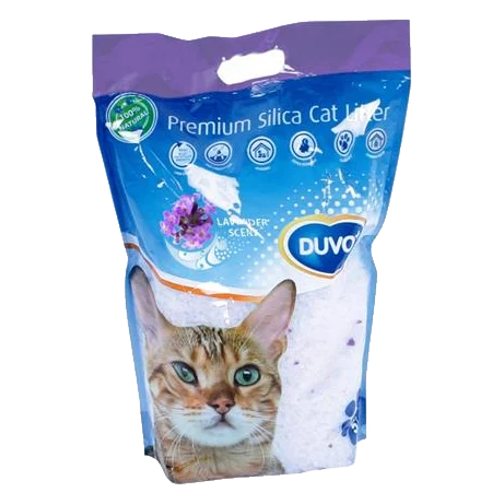 Podstielka DUVO+ pre mačky Premium silikátová levanduľa 5 L