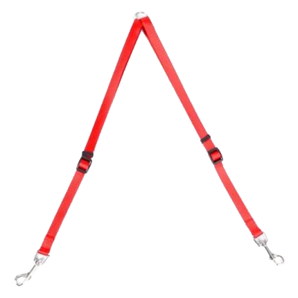 Vodítko DUVO+ Nylon Spojka s dvomi karabínami na vodítko červená 40-70 cm/ 15 mm