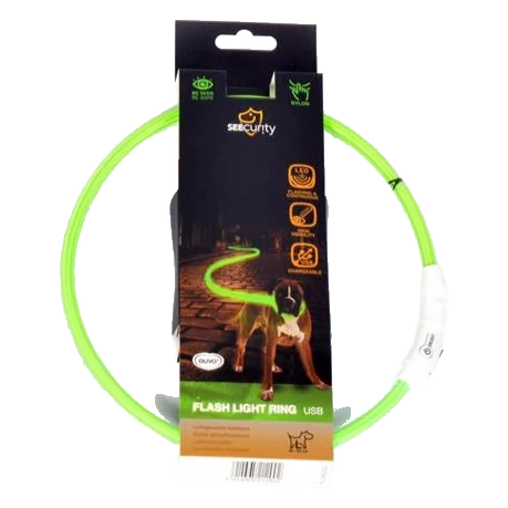 Obojok DUVO+ LED Svietiaci dog zelený nylonový 65 cm