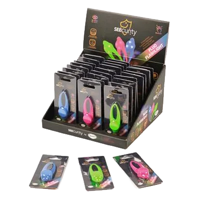 Prívesok na obojok DUVO+ LED svietiaci,silikónový (modrý, zelený, ružový) 8x3cm