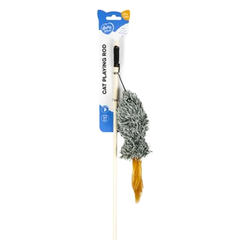 Hračka DUVO+ Plyšová ryba na paličke s catnipom 25x5cm