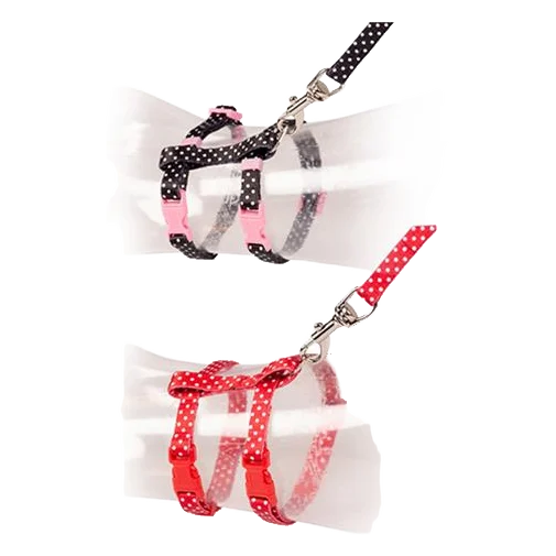 Postroj DUVO+ nylon bodkovaný CAT čierna/červená 20-35cm/10mm - 125cm