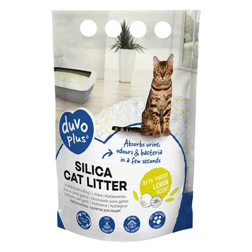 Podstielka DUVO+ pre mačky Premium silikátová citrón 5 L