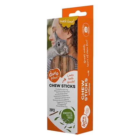 Pamlsok DUVO+ žuvacie tyčinky vŕba pre hlodavce 100g - 20 ks - 18x1x1cm