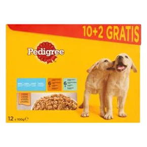 Mars PEDIGREE kapsička dog JUNIOR kuracie & jahňacie &  hydinové &  hovädzie s ryžou v želé 12 x 100 g