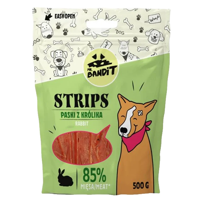 Pamlsok Mr. Bandit rabbit strips 500g
