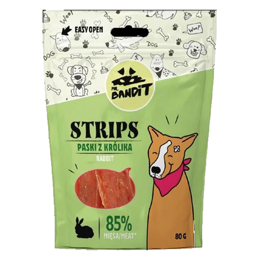 Pamlsok Mr. Bandit rabbit strips 80g