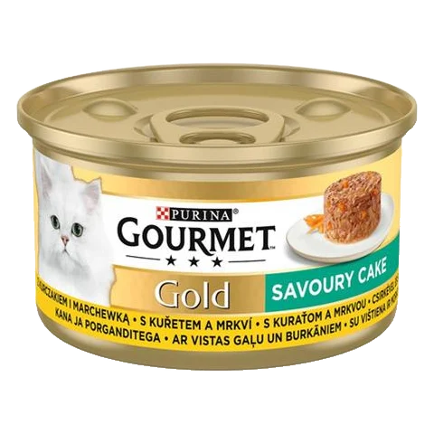 Nestlé GOURMET GOLD Savoury Cake s kuraťom a mrkvou konz.12x85 g